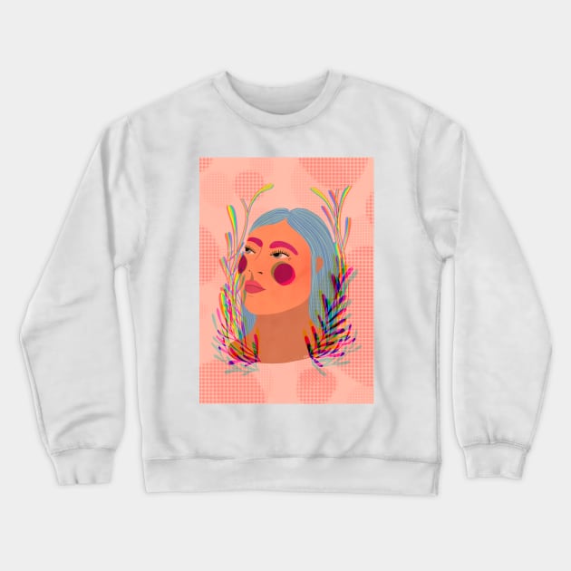 Female portrait Crewneck Sweatshirt by Kamaloca